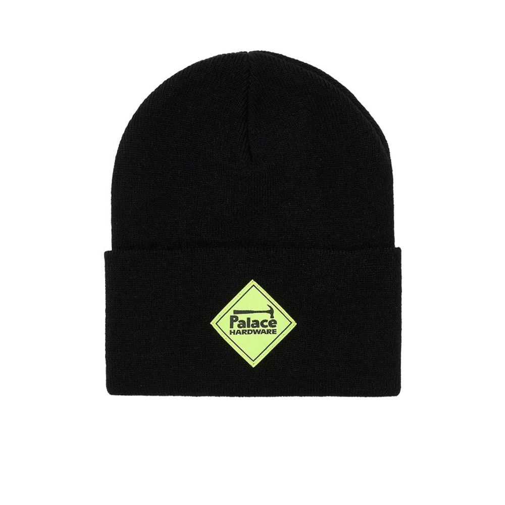 Palace Skateboards Hardware Woven Logo Beanie Cuffed Hat Knit Cap Black One Size